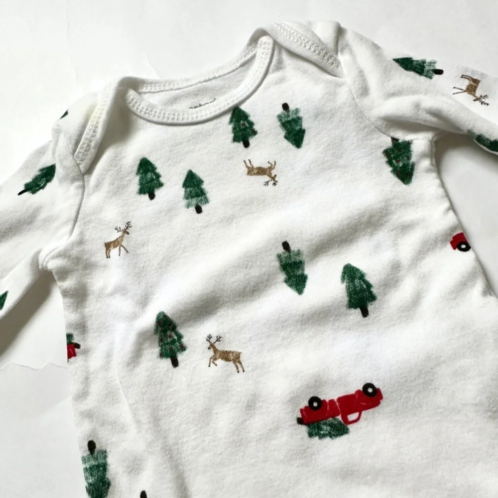 Carter's Christmas Long Sleeve Onesies Bundle 4 Winter Size 3M